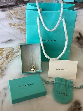 Tiffany & Co. Retired Sterling Silver teddy bear necklace